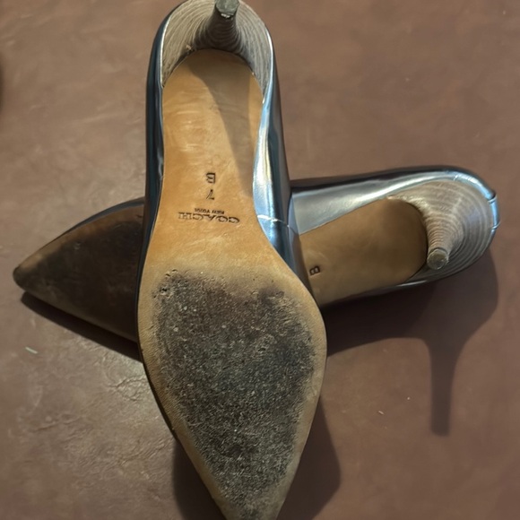 Coach Silver Heels Pointed Toe Pumps - Picture 9 of 13